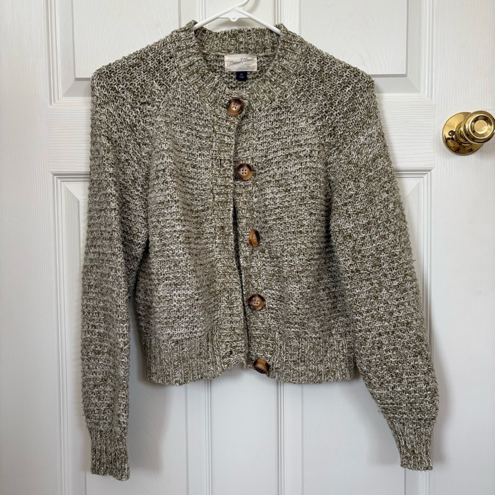 Universal Thread Marled Taupe Button-Up Chunky Knit Cardigan